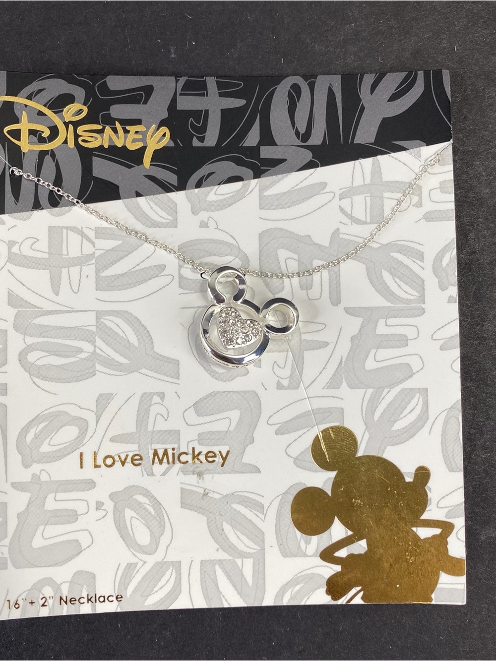 Disney Mickey I love Mickey 16”+2” Necklace NEW